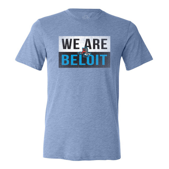 Beloit Sky Carp Light Blue We Are T-Shirt