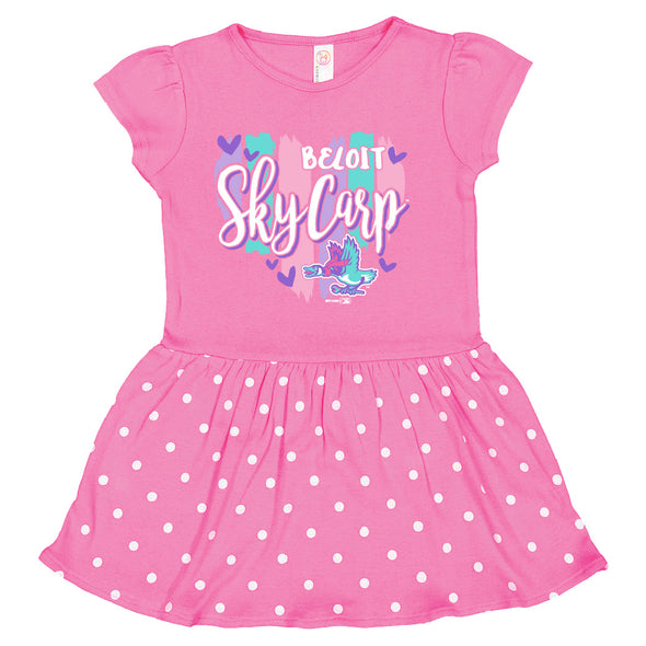 Beloit Sky Carp Raspberry/White Toddler Rib Dress